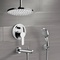 Chrome Tub and Shower Set with Rain Ceiling Shower Head and Hand Shower